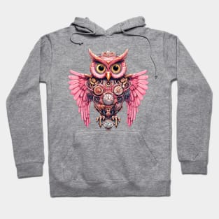 Pink Steampunk Owl Hoodie